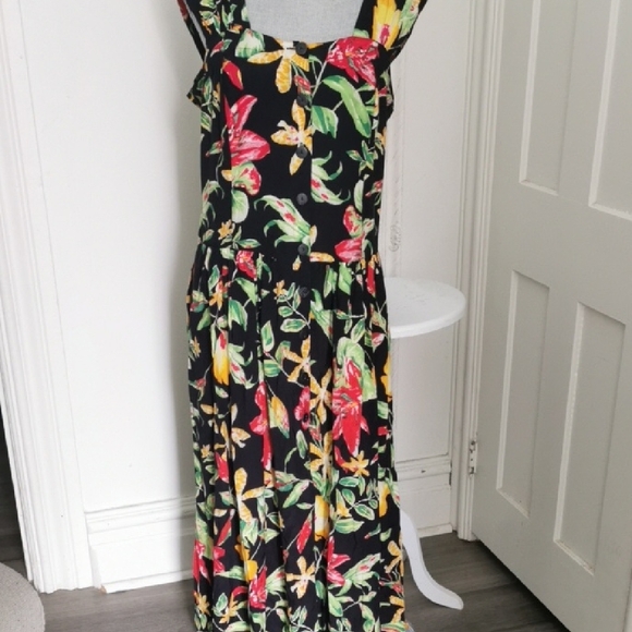 meico Dresses & Skirts - Vintage 70s/80s Meico Hawaiian tropical maxi dress with pockets. Size 14.